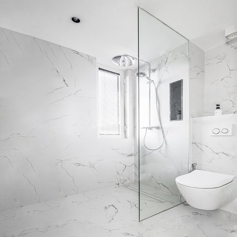 Fixed Frameless Shower Screen Half Partition Bathroom Shower Screen Clearhalo 'Bathroom Remodel & Bathroom Fixtures' 'Home Improvement' 'home_improvement' 'home_improvement_shower_tub_doors' 'Shower and Tub Doors' 'shower_tub_doors' 'Showers & Bathtubs' 1200x1200_25eef92d-cb2d-428c-8c92-cf4bb0be4bf2