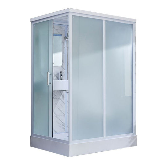 43" W X 86" H Shower Stall Semi-Frameless Rectangle Sliding Shower Kit with Base Included Clearhalo 'Bathroom Remodel & Bathroom Fixtures' 'Home Improvement' 'home_improvement' 'home_improvement_shower_stalls_enclosures' 'Shower Stalls & Enclosures' 'shower_stalls_enclosures' 'Showers & Bathtubs' 1200x1200_2614a920-f791-4b1f-931f-94bdef9f9127