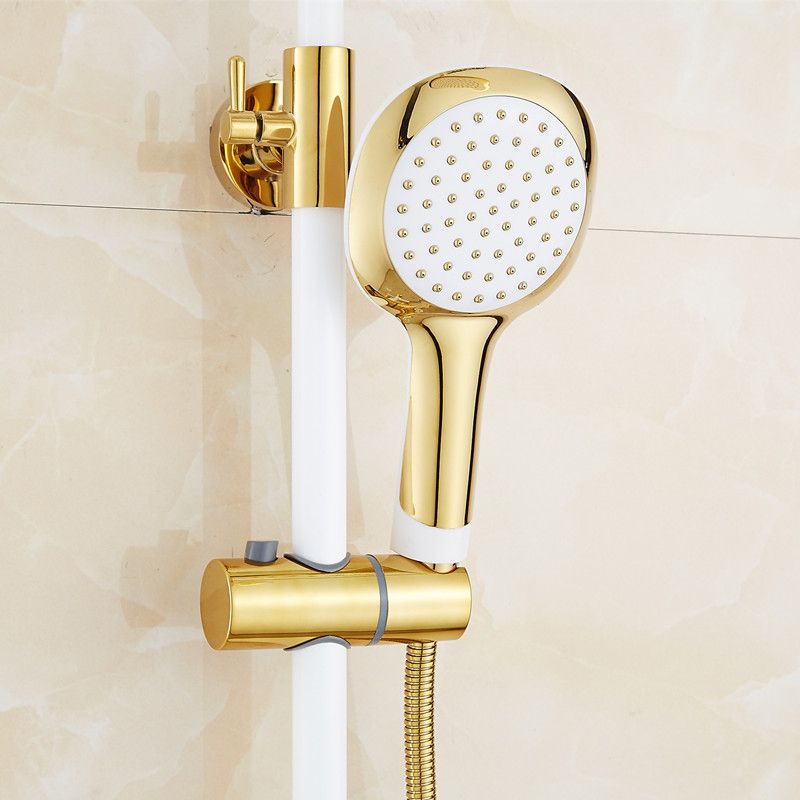 Contemporary Shower Head Square Golden Bathroom Handheld Shower Head Clearhalo 'Bathroom Remodel & Bathroom Fixtures' 'Home Improvement' 'home_improvement' 'home_improvement_shower_heads' 'Shower Heads' 'shower_heads' 'Showers & Bathtubs Plumbing' 'Showers & Bathtubs' 1200x1200_26275f33-bcc9-4c66-9265-31a53d89be51