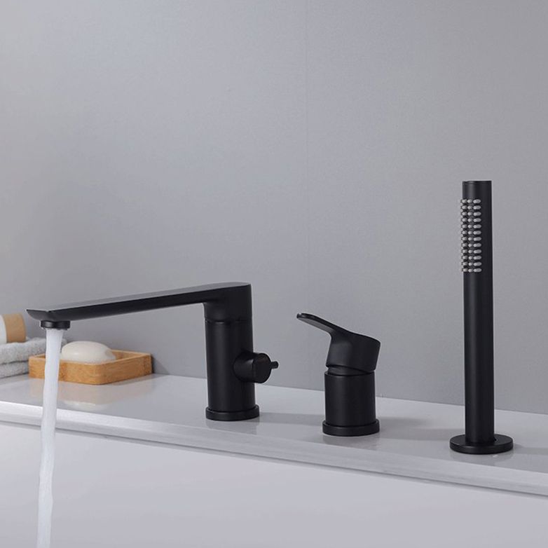 Modern Bathtub Faucet Solid Color Deck Mount Roman Tub Faucets Clearhalo 'Bathroom Remodel & Bathroom Fixtures' 'Bathtub Faucets' 'bathtub_faucets' 'Home Improvement' 'home_improvement' 'home_improvement_bathtub_faucets' 1200x1200_26390565-53d6-49dc-a420-8dcb435963db