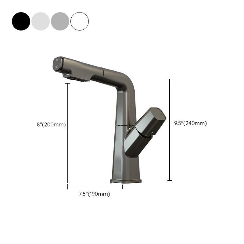 Modern Vessel Sink Faucet Knob Handle Swivel Spout with Pull Down Sprayer Clearhalo 'Bathroom Remodel & Bathroom Fixtures' 'Bathroom Sink Faucets' 'Bathroom Sinks & Faucet Components' 'bathroom_sink_faucets' 'Home Improvement' 'home_improvement' 'home_improvement_bathroom_sink_faucets' 1200x1200_26419efc-6f1b-4b79-b02d-21a8308c95e9