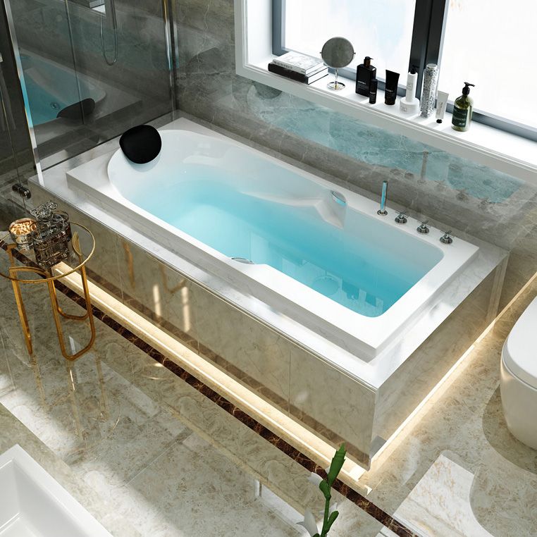 Modern Acrylic Rectangular Bathtub White Drop-in Soaking Bath Clearhalo 'Bathroom Remodel & Bathroom Fixtures' 'Bathtubs' 'Home Improvement' 'home_improvement' 'home_improvement_bathtubs' 'Showers & Bathtubs' 1200x1200_2644ff75-3acd-44c6-851d-454de4fa36fe