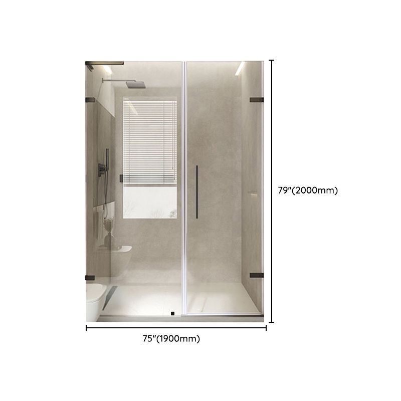 Frameless Hinged Shower Bath Door Transparent Glass Shower Screen Clearhalo 'Bathroom Remodel & Bathroom Fixtures' 'Home Improvement' 'home_improvement' 'home_improvement_shower_tub_doors' 'Shower and Tub Doors' 'shower_tub_doors' 'Showers & Bathtubs' 1200x1200_264657db-ebc2-4af5-ab66-f5e130091b29