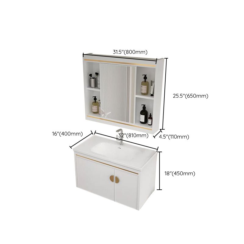 Gorgeous Sink Cabinet Free-standing Standard Space Saver Vanity with Mirror Clearhalo 'Bathroom Remodel & Bathroom Fixtures' 'Bathroom Vanities' 'bathroom_vanities' 'Home Improvement' 'home_improvement' 'home_improvement_bathroom_vanities' 1200x1200_266712de-74dc-4e1f-898b-3d3239307e4c