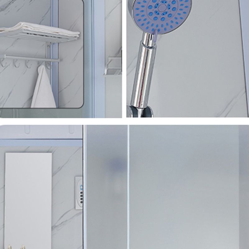 Tempered Glass Shower Stall Black Shower Stall with Towel Bar and Light Clearhalo 'Bathroom Remodel & Bathroom Fixtures' 'Home Improvement' 'home_improvement' 'home_improvement_shower_stalls_enclosures' 'Shower Stalls & Enclosures' 'shower_stalls_enclosures' 'Showers & Bathtubs' 1200x1200_2683bcff-9c29-4826-8957-0b7f2430e589