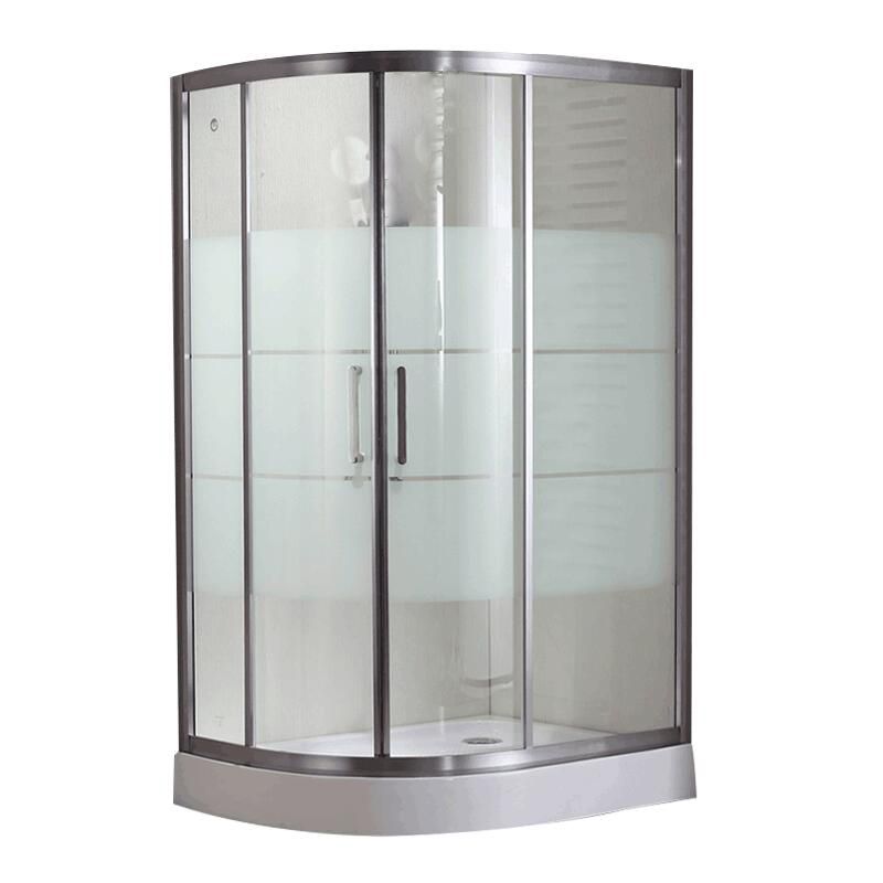 Round Shower Kit Double Sliding Tempered Glass Shower Enclosure Clearhalo 'Bathroom Remodel & Bathroom Fixtures' 'Home Improvement' 'home_improvement' 'home_improvement_shower_stalls_enclosures' 'Shower Stalls & Enclosures' 'shower_stalls_enclosures' 'Showers & Bathtubs' 1200x1200_2698fe5f-4ca7-43b7-a3a8-0d90039ec8a0