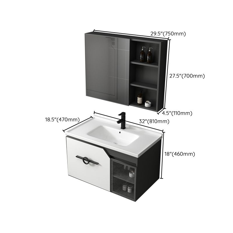 Modern Single Sink Vanity Metal Base Rectangular Wall Mount Vanity Set Clearhalo 'Bathroom Remodel & Bathroom Fixtures' 'Bathroom Vanities' 'bathroom_vanities' 'Home Improvement' 'home_improvement' 'home_improvement_bathroom_vanities' 1200x1200_26c16b9f-b8ef-49d7-8e67-1a87ced886f3