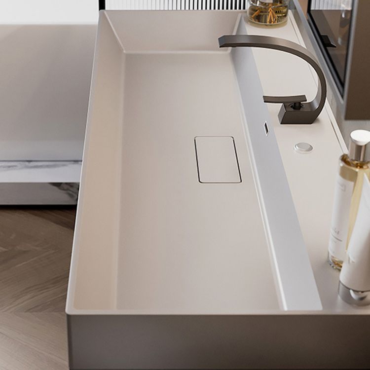 Contemporary Vanity Sink Wooden Wall-Mounted Bathroom Vanity Cabinet in Gray Clearhalo 'Bathroom Remodel & Bathroom Fixtures' 'Bathroom Vanities' 'bathroom_vanities' 'Home Improvement' 'home_improvement' 'home_improvement_bathroom_vanities' 1200x1200_26cf3f4f-24d0-48a2-8d8d-fea23f97531a