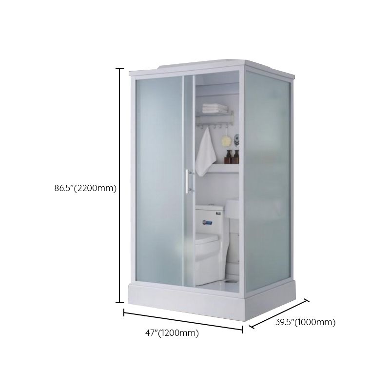 Contemporary Shower Stall Single Sliding Clear Shower Stall in White Clearhalo 'Bathroom Remodel & Bathroom Fixtures' 'Home Improvement' 'home_improvement' 'home_improvement_shower_stalls_enclosures' 'Shower Stalls & Enclosures' 'shower_stalls_enclosures' 'Showers & Bathtubs' 1200x1200_26cf8608-1741-4550-8a2c-d025321e4bbb