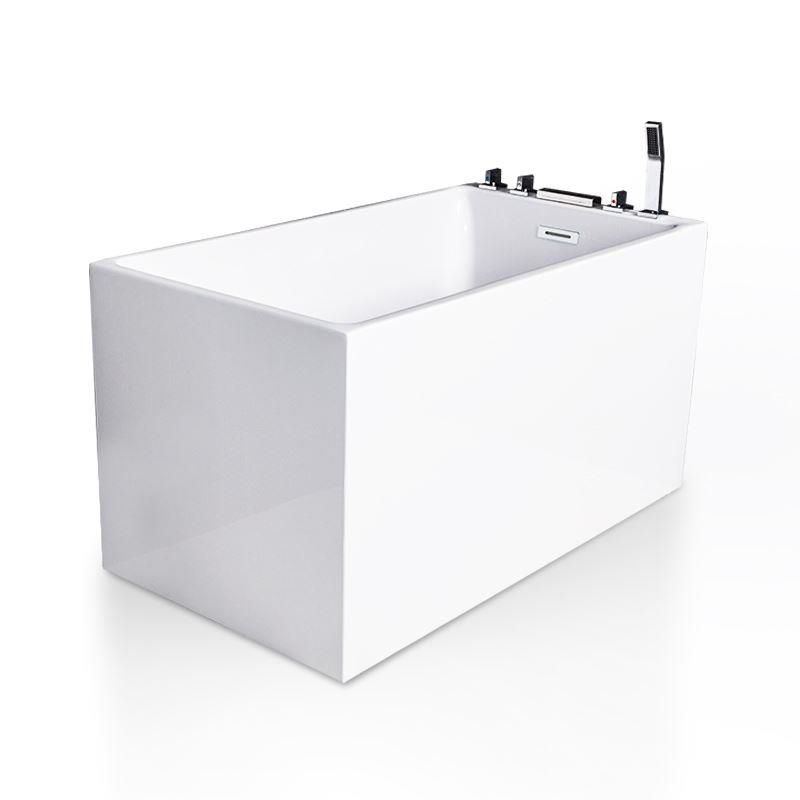 Back to Wall Acrylic Bathtub Stand Alone White Rectangular Bath Clearhalo 'Bathroom Remodel & Bathroom Fixtures' 'Bathtubs' 'Home Improvement' 'home_improvement' 'home_improvement_bathtubs' 'Showers & Bathtubs' 1200x1200_26e441e9-16ea-4164-ba76-03aafa762282