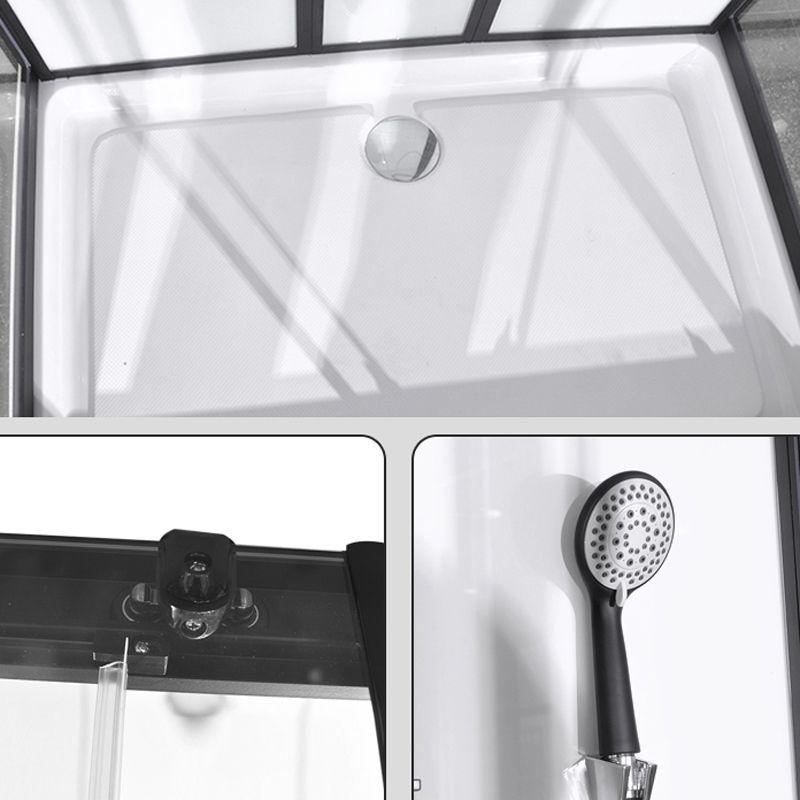 Framed Corner Shower Enclosure Single Sliding Clear Shower Enclosure Clearhalo 'Bathroom Remodel & Bathroom Fixtures' 'Home Improvement' 'home_improvement' 'home_improvement_shower_stalls_enclosures' 'Shower Stalls & Enclosures' 'shower_stalls_enclosures' 'Showers & Bathtubs' 1200x1200_26e865e8-b2c1-4abd-becf-93353850b0b3