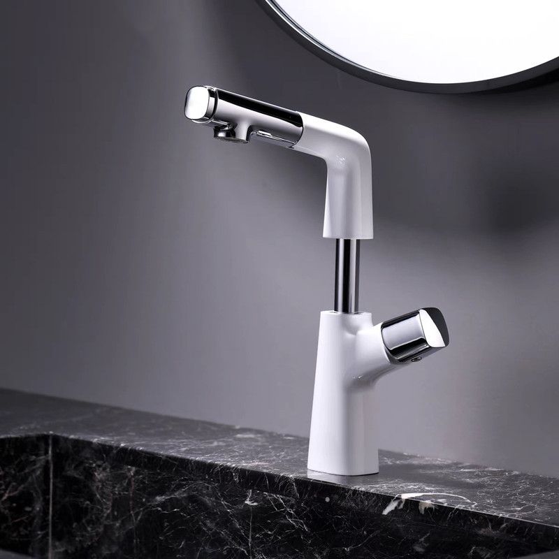 Contemporary Vessel Faucet Pull-out Faucet with One Knob Handle Clearhalo 'Bathroom Remodel & Bathroom Fixtures' 'Bathroom Sink Faucets' 'Bathroom Sinks & Faucet Components' 'bathroom_sink_faucets' 'Home Improvement' 'home_improvement' 'home_improvement_bathroom_sink_faucets' 1200x1200_26ed5829-52d4-4ec4-9fb5-080f82c70548