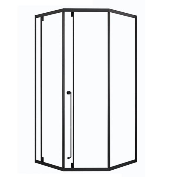 Framed Single Sliding Corner Shower Enclosure with Single Door Handles Clearhalo 'Bathroom Remodel & Bathroom Fixtures' 'Home Improvement' 'home_improvement' 'home_improvement_shower_stalls_enclosures' 'Shower Stalls & Enclosures' 'shower_stalls_enclosures' 'Showers & Bathtubs' 1200x1200_26f87397-a9a8-4c89-965e-5af2cec607a6