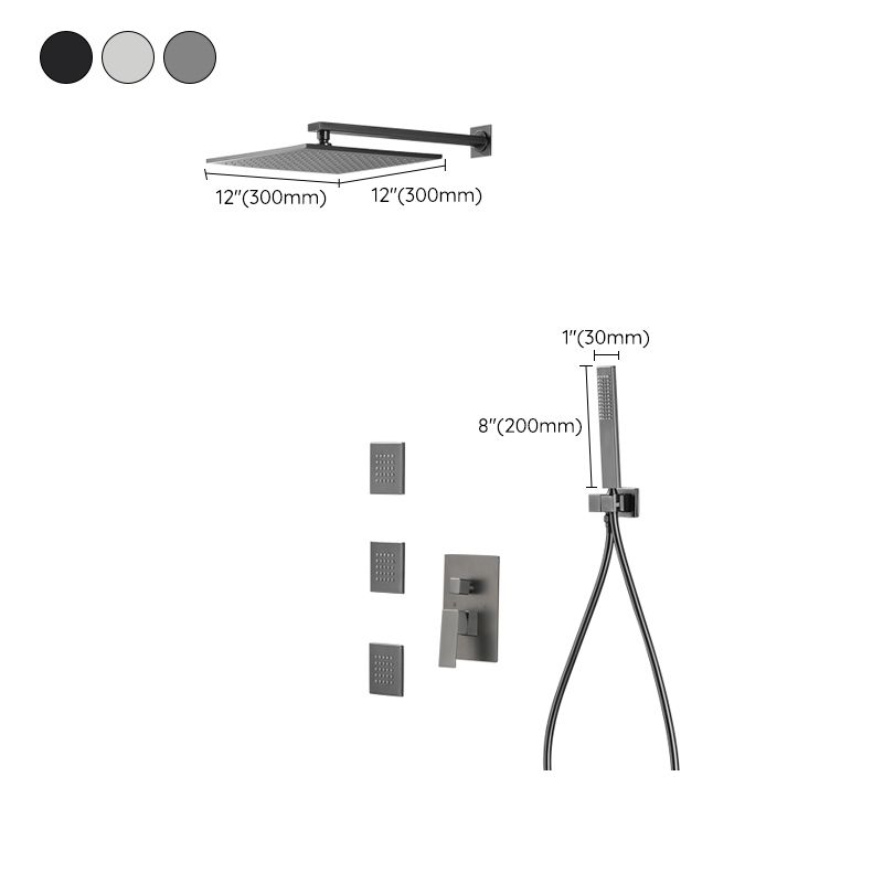 Modern Shower Faucet Brass Square Adjustable Shower Head Wall Mounted Shower Set Clearhalo 'Bathroom Remodel & Bathroom Fixtures' 'Home Improvement' 'home_improvement' 'home_improvement_shower_faucets' 'Shower Faucets & Systems' 'shower_faucets' 'Showers & Bathtubs Plumbing' 'Showers & Bathtubs' 1200x1200_270db0cc-5ba4-45f8-a538-2da644457f56