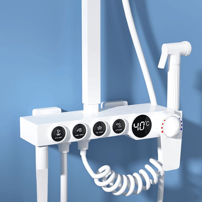 Modern Shower System Wall Mounted Rectangle Shower System with Hand Shower Clearhalo 'Bathroom Remodel & Bathroom Fixtures' 'Home Improvement' 'home_improvement' 'home_improvement_shower_faucets' 'Shower Faucets & Systems' 'shower_faucets' 'Showers & Bathtubs Plumbing' 'Showers & Bathtubs' 1200x1200_2741c0ed-3404-4248-915f-d059ec550028