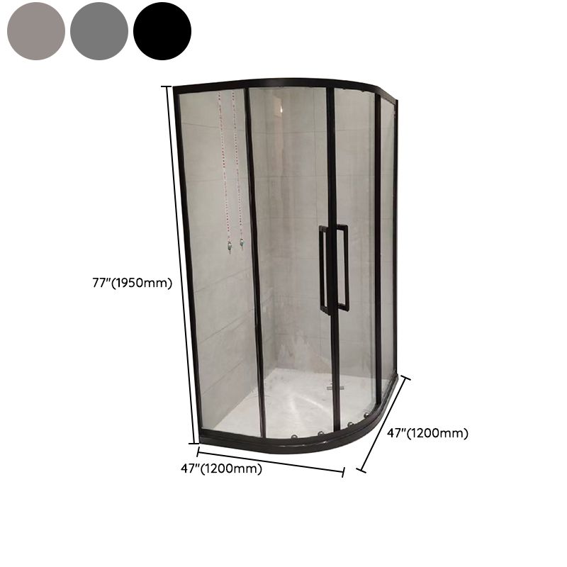 Clear Tempered Glass Shower Stall Round Shower Enclosure on Corner Clearhalo 'Bathroom Remodel & Bathroom Fixtures' 'Home Improvement' 'home_improvement' 'home_improvement_shower_stalls_enclosures' 'Shower Stalls & Enclosures' 'shower_stalls_enclosures' 'Showers & Bathtubs' 1200x1200_2753740c-3d13-4ed8-9a7f-aa24ad1926ac
