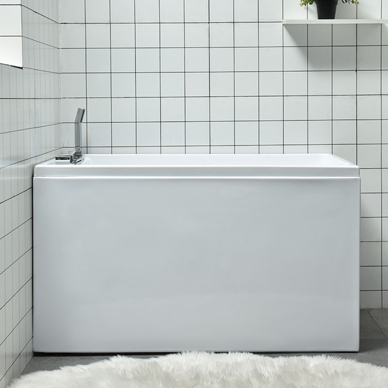 Acrylic Rectangular Bathtub Soaking Back to Wall Tub , 25.2" Tall Clearhalo 'Bathroom Remodel & Bathroom Fixtures' 'Bathtubs' 'Home Improvement' 'home_improvement' 'home_improvement_bathtubs' 'Showers & Bathtubs' 1200x1200_27561bff-661b-4300-83c3-34a4564307e3