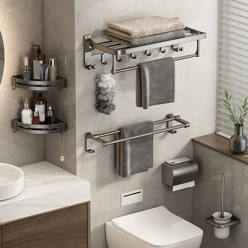 Conjunto de hardware de baño moderno conjunto de accesorios de baño de  aluminio gris - clearhalo