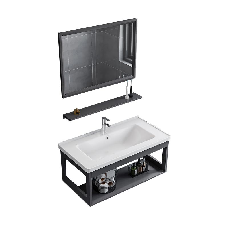 Bathroom Sink Vanity Rectangular Sink Storage Shelf Sink Vanity Clearhalo 'Bathroom Remodel & Bathroom Fixtures' 'Bathroom Vanities' 'bathroom_vanities' 'Home Improvement' 'home_improvement' 'home_improvement_bathroom_vanities' 1200x1200_275dbdc8-b900-4bb7-a1dd-333082059889