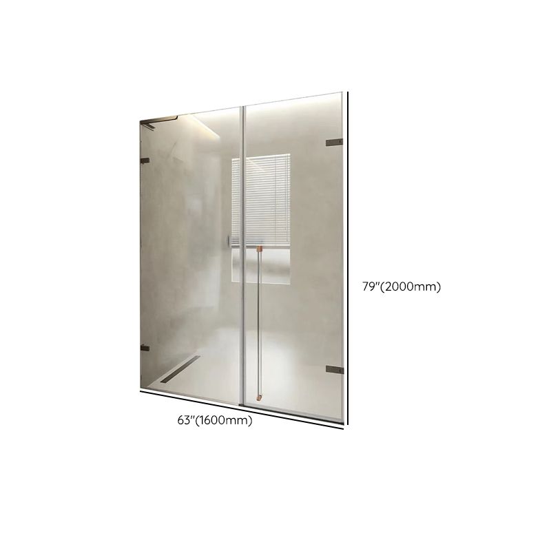 Tempered Hinged Shower Bath Door Transparent Frameless Shower Door Clearhalo 'Bathroom Remodel & Bathroom Fixtures' 'Home Improvement' 'home_improvement' 'home_improvement_shower_tub_doors' 'Shower and Tub Doors' 'shower_tub_doors' 'Showers & Bathtubs' 1200x1200_2783f917-ef6c-4842-a529-4f69611e4371