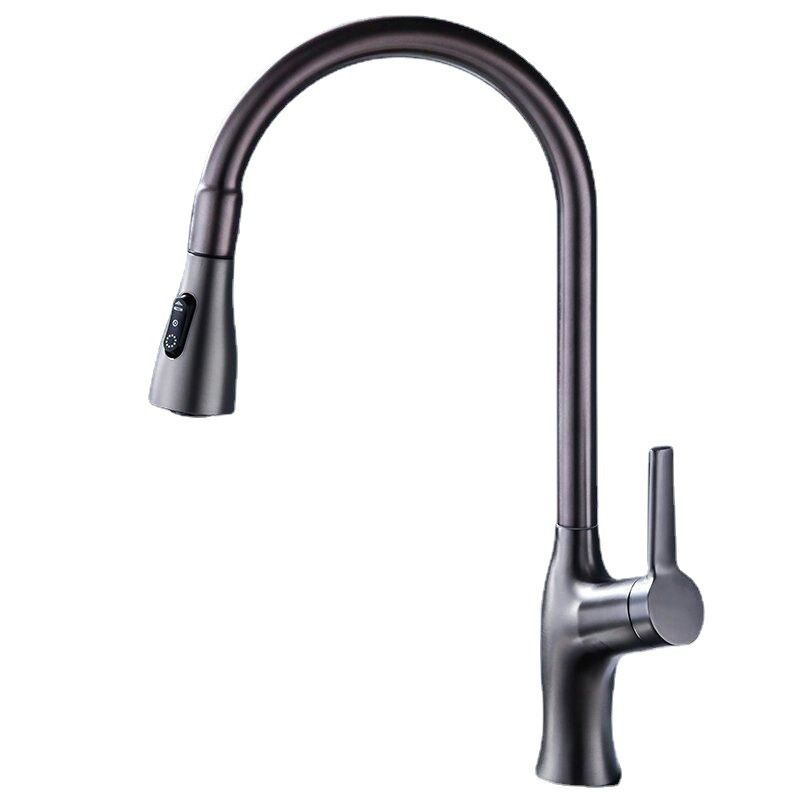 Contemporary Retractable Kitchen Faucet Copper Single Handle High Arc Kitchen Faucet Clearhalo 'Home Improvement' 'home_improvement' 'home_improvement_kitchen_faucets' 'Kitchen Faucets' 'Kitchen Remodel & Kitchen Fixtures' 'Kitchen Sinks & Faucet Components' 'kitchen_faucets' 1200x1200_2793b4dc-1c7b-441b-b054-b567d12a6ab7