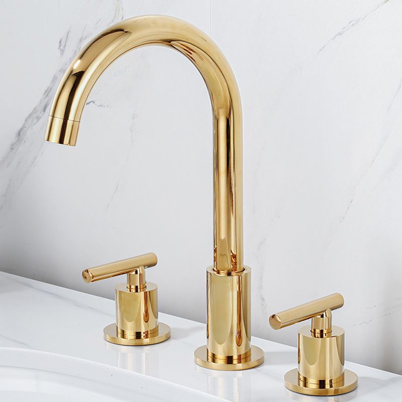 Modern 2-Handle Bathroom Sink Faucet 3 Hole Widespread Bathroom Faucet Clearhalo 'Bathroom Remodel & Bathroom Fixtures' 'Bathroom Sink Faucets' 'Bathroom Sinks & Faucet Components' 'bathroom_sink_faucets' 'Home Improvement' 'home_improvement' 'home_improvement_bathroom_sink_faucets' 1200x1200_279df52c-da26-4b36-884e-b42f2e80f4eb