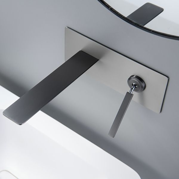 Modern Lavatory Faucet Single Handle Metal Wall Mounted Bathroom Faucet Clearhalo 'Bathroom Remodel & Bathroom Fixtures' 'Bathroom Sink Faucets' 'Bathroom Sinks & Faucet Components' 'bathroom_sink_faucets' 'Home Improvement' 'home_improvement' 'home_improvement_bathroom_sink_faucets' 1200x1200_27b52679-7419-4701-b3c1-fd454c4891d1