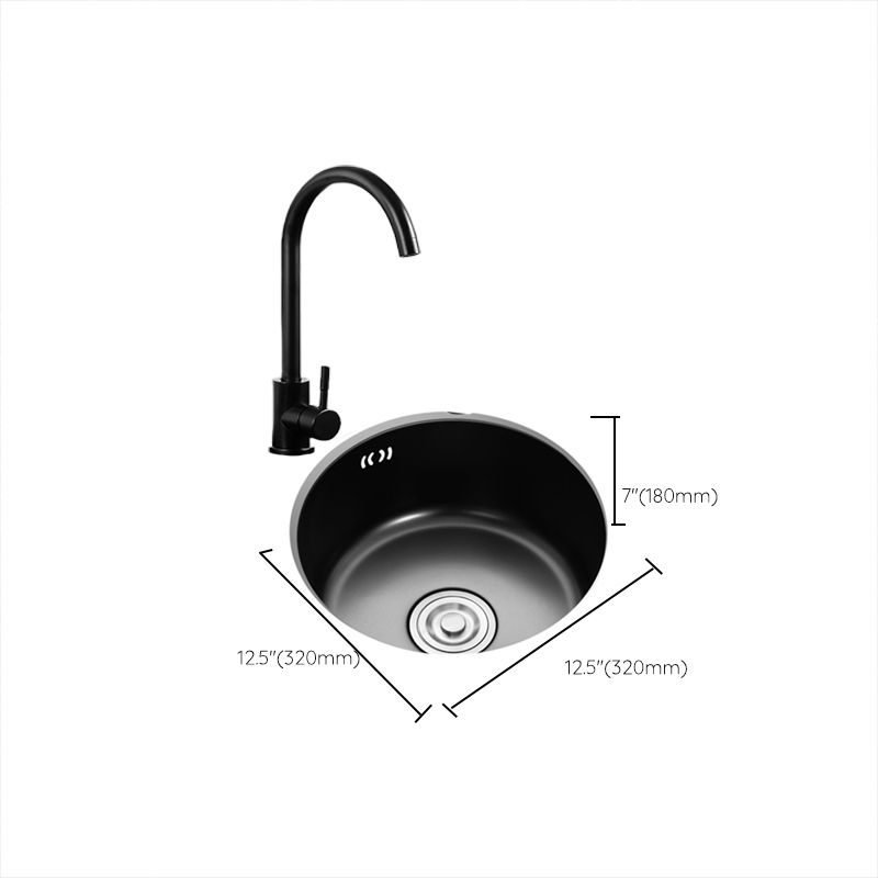 Single Bowl Kitchen Sink Round Stainless Steel Sink with Drain Strainer Kit Clearhalo 'Home Improvement' 'home_improvement' 'home_improvement_kitchen_sinks' 'Kitchen Remodel & Kitchen Fixtures' 'Kitchen Sinks & Faucet Components' 'Kitchen Sinks' 'kitchen_sinks' 1200x1200_27d54378-ef62-4af0-bb2c-4c4520478f7c