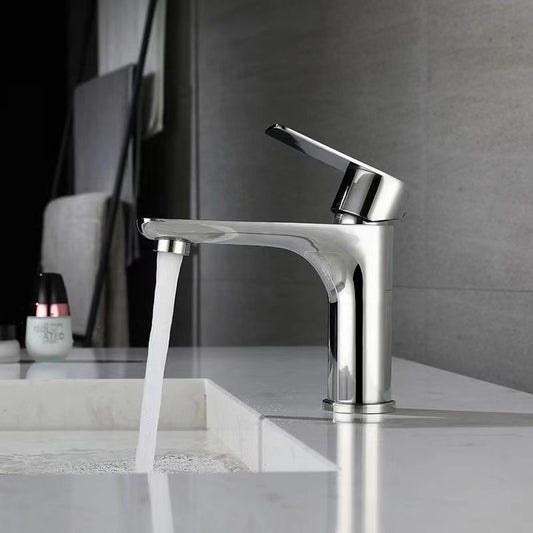 Stainless Steel Bathroom Lavatory Faucet 1 Handle Hot and Cold Basin Faucet with Hoses Clearhalo 'Bathroom Remodel & Bathroom Fixtures' 'Bathroom Sink Faucets' 'Bathroom Sinks & Faucet Components' 'bathroom_sink_faucets' 'Home Improvement' 'home_improvement' 'home_improvement_bathroom_sink_faucets' 1200x1200_27d92ccc-5607-4073-affb-c32a0aa5b2c6