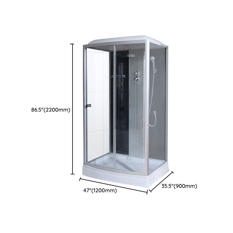Modern Shower Kit with Base Foundation Sliding Door Shower Stall Clearhalo 'Bathroom Remodel & Bathroom Fixtures' 'Home Improvement' 'home_improvement' 'home_improvement_shower_stalls_enclosures' 'Shower Stalls & Enclosures' 'shower_stalls_enclosures' 'Showers & Bathtubs' 1200x1200_28034347-4b5c-445d-a0e5-23371e264214