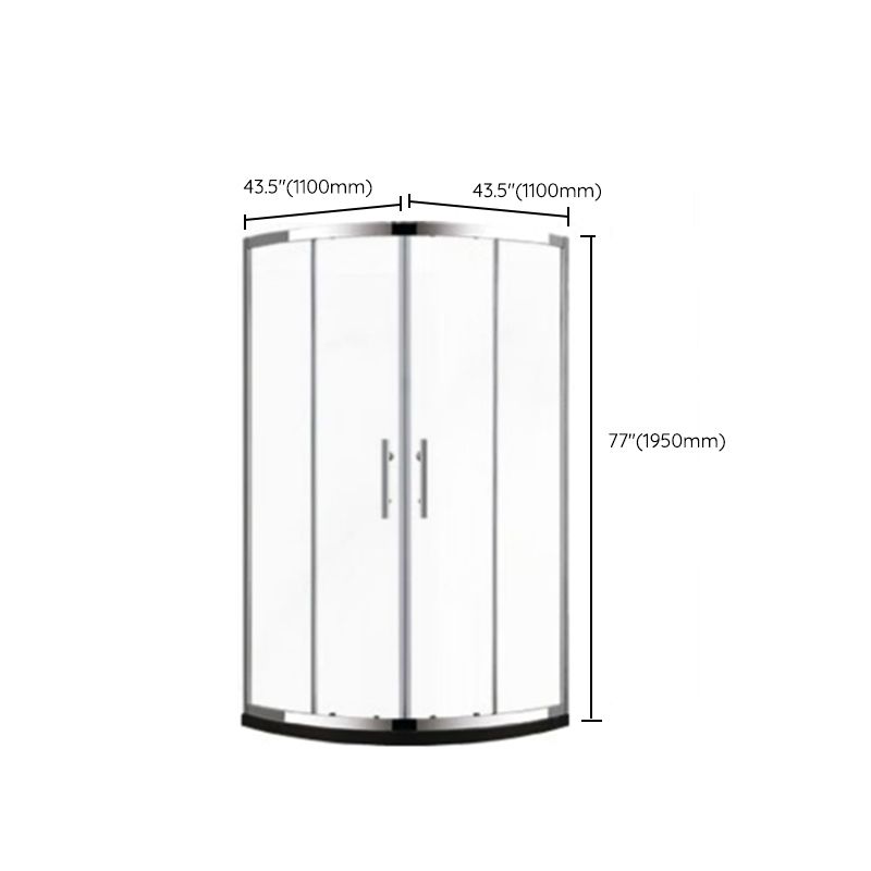 Stainless Steel Frame Tempered Shower Enclosure Round Double Sliding Shower Stall Clearhalo 'Bathroom Remodel & Bathroom Fixtures' 'Home Improvement' 'home_improvement' 'home_improvement_shower_stalls_enclosures' 'Shower Stalls & Enclosures' 'shower_stalls_enclosures' 'Showers & Bathtubs' 1200x1200_2823779d-f31e-4ef9-9d0a-2ffea56917ea
