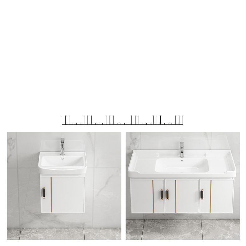 Modern Wall-mounted White Sink Ceramic Faucet Drawers Vanity Set with Mirror Clearhalo 'Bathroom Remodel & Bathroom Fixtures' 'Bathroom Vanities' 'bathroom_vanities' 'Home Improvement' 'home_improvement' 'home_improvement_bathroom_vanities' 1200x1200_282dd9f3-6fef-4fa1-9b93-8a9065720853