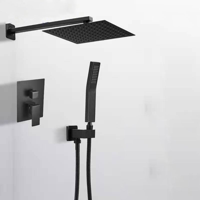 Square Adjustable Water Flow Faucet Shower Arm Shower System with Handheld Shower Head Clearhalo 'Bathroom Remodel & Bathroom Fixtures' 'Home Improvement' 'home_improvement' 'home_improvement_shower_faucets' 'Shower Faucets & Systems' 'shower_faucets' 'Showers & Bathtubs Plumbing' 'Showers & Bathtubs' 1200x1200_283a96c9-3c1c-4f8e-a239-7ab75e85dd72