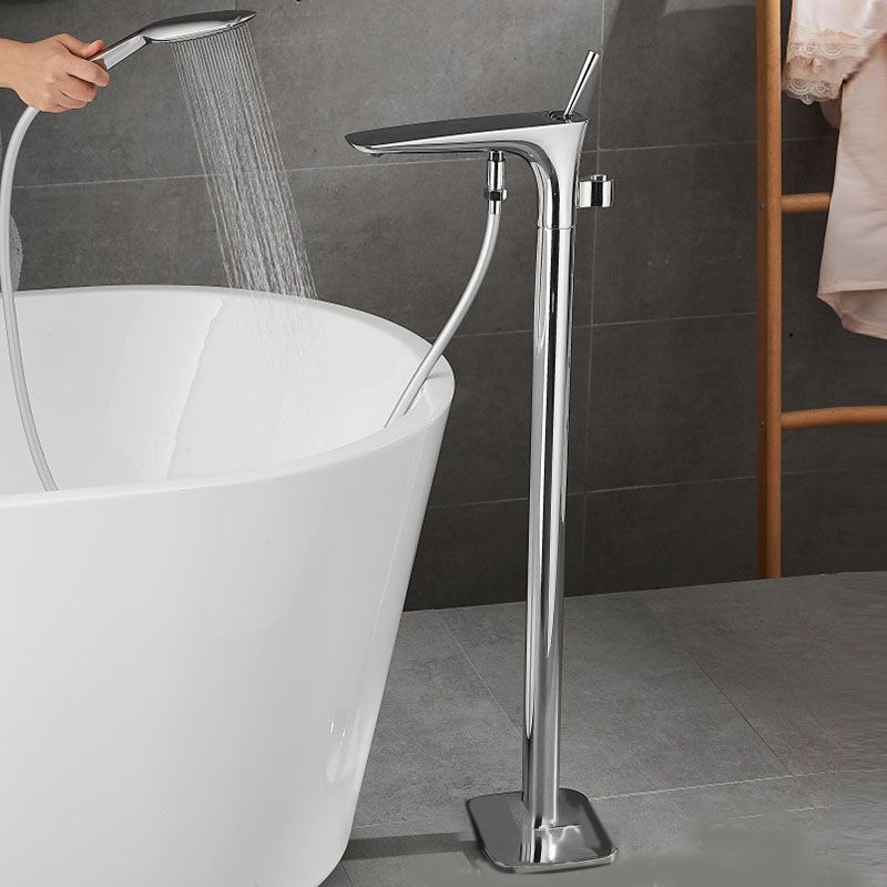 Modern Free-standing Faucet Bathtub Handheld Shower Head Faucet Clearhalo 'Bathroom Remodel & Bathroom Fixtures' 'Bathtub Faucets' 'bathtub_faucets' 'Home Improvement' 'home_improvement' 'home_improvement_bathtub_faucets' 1200x1200_2850461d-eda1-4033-9aa0-6463ed46e05c