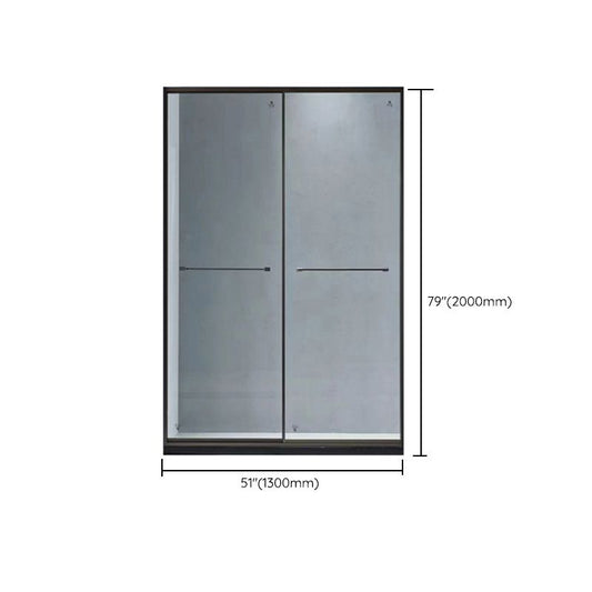 Extremely Narrow Full Frame Double Sliding Shower Door, Shower Room One-line Partition Clearhalo 'Bathroom Remodel & Bathroom Fixtures' 'Home Improvement' 'home_improvement' 'home_improvement_shower_tub_doors' 'Shower and Tub Doors' 'shower_tub_doors' 'Showers & Bathtubs' 1200x1200_28621b0b-3356-4019-a5d8-876cdf4d476b