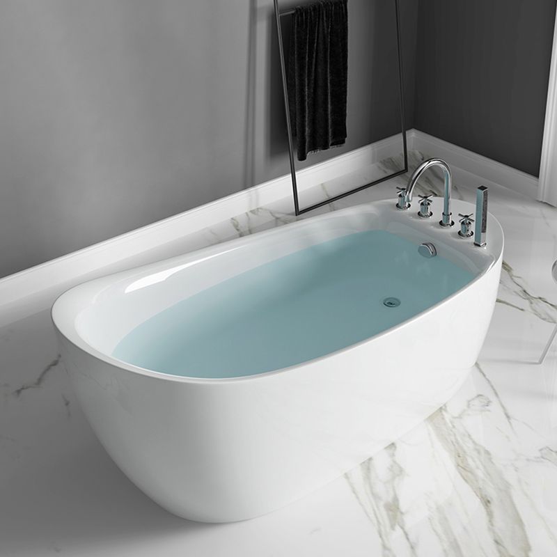 Freestanding Acrylic Bathtub Pop-up Drain Oval Modern Right-Hand Bath Clearhalo 'Bathroom Remodel & Bathroom Fixtures' 'Bathtubs' 'Home Improvement' 'home_improvement' 'home_improvement_bathtubs' 'Showers & Bathtubs' 1200x1200_28739a92-7c36-4147-9f71-f02778fbddfb