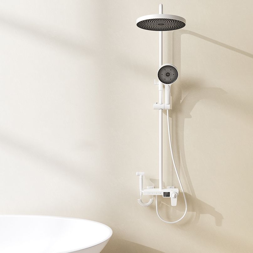 Shower System Round Adjustable Spray Pattern Massage Jet Handheld Shower Head Shower Trim Clearhalo 'Bathroom Remodel & Bathroom Fixtures' 'Home Improvement' 'home_improvement' 'home_improvement_shower_faucets' 'Shower Faucets & Systems' 'shower_faucets' 'Showers & Bathtubs Plumbing' 'Showers & Bathtubs' 1200x1200_28867c21-0fee-4484-928b-817c2a734985