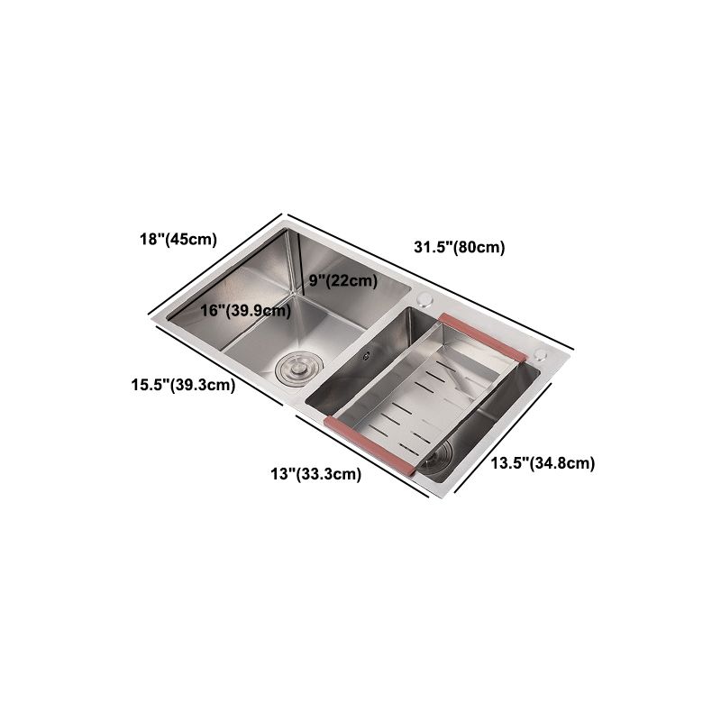 Stainless Steel Contemporary Sink for Kitchen Double Drop-In Kitchen Sink Clearhalo 'Home Improvement' 'home_improvement' 'home_improvement_kitchen_sinks' 'Kitchen Remodel & Kitchen Fixtures' 'Kitchen Sinks & Faucet Components' 'Kitchen Sinks' 'kitchen_sinks' 1200x1200_289435f8-c6c3-41cf-ace1-3518814abb57