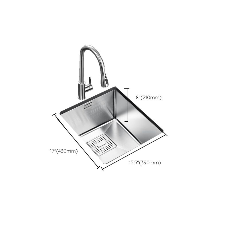 Rectangle Single Bowl Kitchen Sink Stainless Steel Sink with Drain Strainer Kit Clearhalo 'Home Improvement' 'home_improvement' 'home_improvement_kitchen_sinks' 'Kitchen Remodel & Kitchen Fixtures' 'Kitchen Sinks & Faucet Components' 'Kitchen Sinks' 'kitchen_sinks' 1200x1200_28953432-4705-44eb-9fc1-16739ff52640