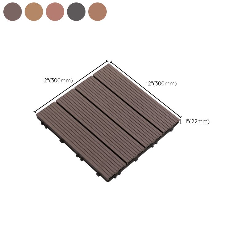 Interlocking Composite Deck Tile Outdoor Patio 11.8" x 11.8" Decktile Clearhalo 'Home Improvement' 'home_improvement' 'home_improvement_outdoor_deck_tiles_planks' 'Outdoor Deck Tiles & Planks' 'Outdoor Flooring & Tile' 'Outdoor Remodel' 'outdoor_deck_tiles_planks' 1200x1200_289d715d-d37f-4ea3-9e92-39e87f6a21fb