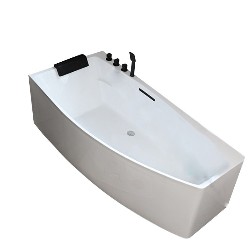 Corner Back to Wall Bath Modern White Soaking Acrylic Bathtub Clearhalo 'Bathroom Remodel & Bathroom Fixtures' 'Bathtubs' 'Home Improvement' 'home_improvement' 'home_improvement_bathtubs' 'Showers & Bathtubs' 1200x1200_28aabe5e-d368-49d5-aba7-f340b3e7d38f