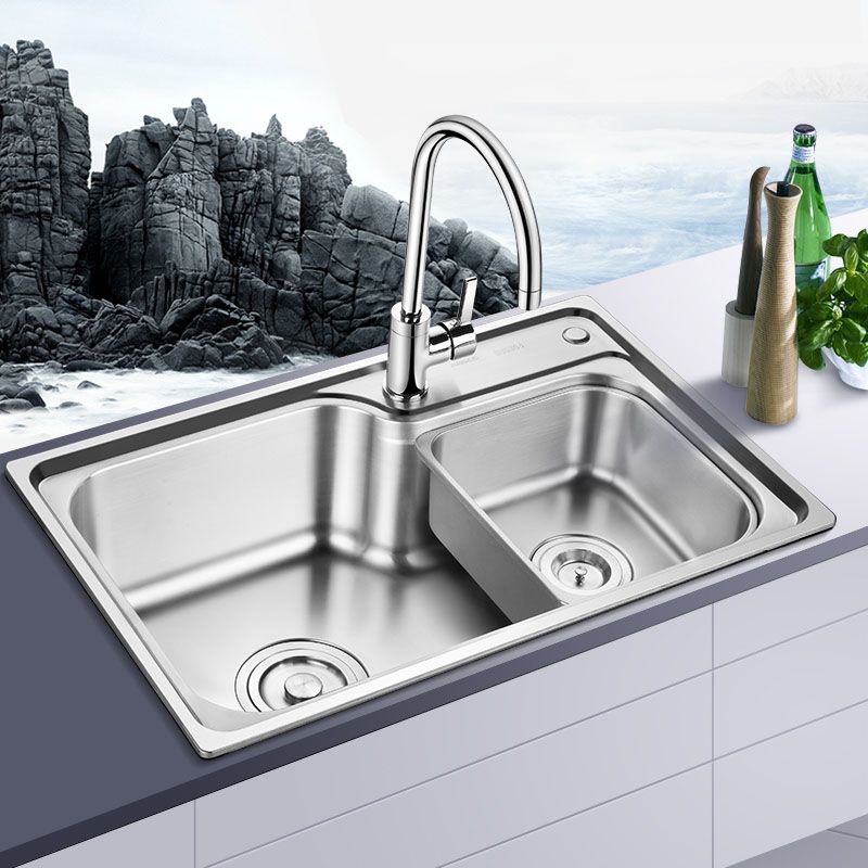 Stainless Steel Kitchen Sink Drop-In Single Bowl Kitchen Sink Clearhalo 'Home Improvement' 'home_improvement' 'home_improvement_kitchen_sinks' 'Kitchen Remodel & Kitchen Fixtures' 'Kitchen Sinks & Faucet Components' 'Kitchen Sinks' 'kitchen_sinks' 1200x1200_28b1af51-4fc5-4c0f-a7ac-876f6c02d979