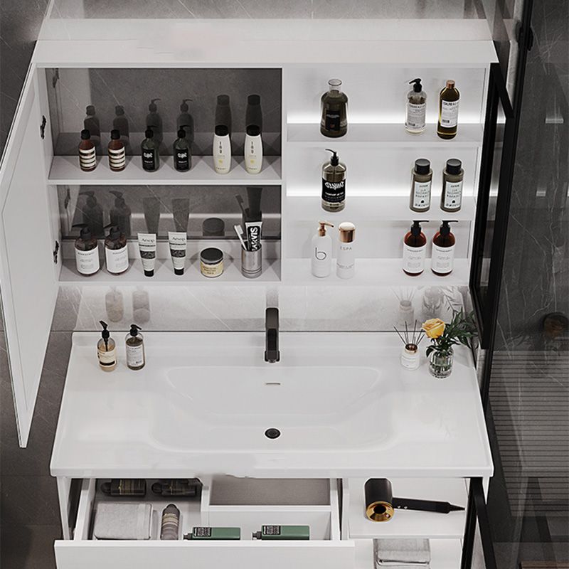 Fashionable Bathroom Sink Vanity Wall Mount Two Drawer Backsplash Included Clearhalo 'Bathroom Remodel & Bathroom Fixtures' 'Bathroom Vanities' 'bathroom_vanities' 'Home Improvement' 'home_improvement' 'home_improvement_bathroom_vanities' 1200x1200_28d0cfd7-ca15-449a-a1f7-f44c1750fc45