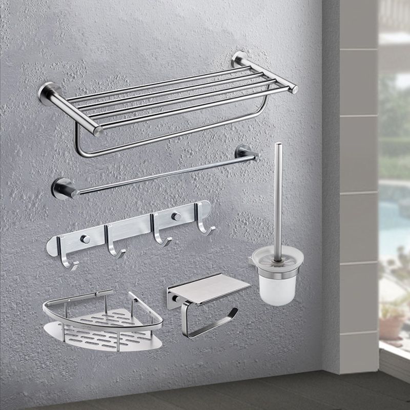 6 - Piece Bathroom Hardware Metal Adhesive Mount Bathroom Accessory Kit Clearhalo 'Bathroom Hardware Sets' 'Bathroom Hardware' 'Bathroom Remodel & Bathroom Fixtures' 'bathroom_hardware_sets' 'Home Improvement' 'home_improvement' 'home_improvement_bathroom_hardware_sets' 1200x1200_28d460bf-aca5-43b3-82a0-141a3685cb8f