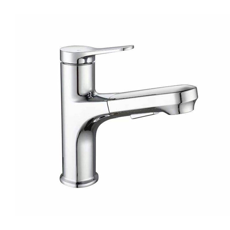 Contemporary Pull-out Faucet Single Lever Handle Faucet for Bathroom Clearhalo 'Bathroom Remodel & Bathroom Fixtures' 'Bathroom Sink Faucets' 'Bathroom Sinks & Faucet Components' 'bathroom_sink_faucets' 'Home Improvement' 'home_improvement' 'home_improvement_bathroom_sink_faucets' 1200x1200_28ea5024-6671-433f-9caf-ac4d4c331322