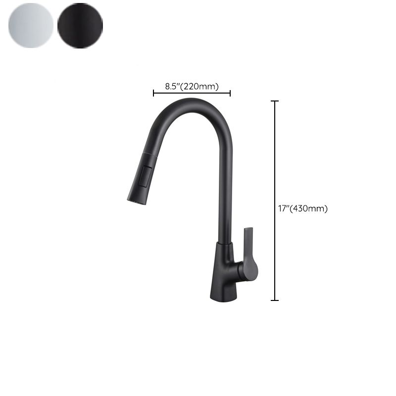 Contemporary Kitchen Sink Faucet Copper Swivel Spout with Pull out Faucet Clearhalo 'Home Improvement' 'home_improvement' 'home_improvement_kitchen_faucets' 'Kitchen Faucets' 'Kitchen Remodel & Kitchen Fixtures' 'Kitchen Sinks & Faucet Components' 'kitchen_faucets' 1200x1200_292295d4-4666-4ce8-ac64-672c0f00e70e