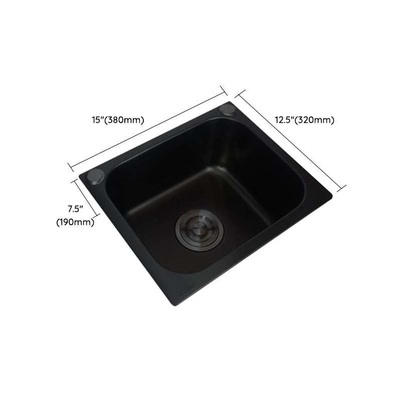 Black Stainless Steel Kitchen Sink Single Bowl Sink with Drain Assembly Clearhalo 'Home Improvement' 'home_improvement' 'home_improvement_kitchen_sinks' 'Kitchen Remodel & Kitchen Fixtures' 'Kitchen Sinks & Faucet Components' 'Kitchen Sinks' 'kitchen_sinks' 1200x1200_293f0e9a-f868-4d09-9cde-7d61559a87ca