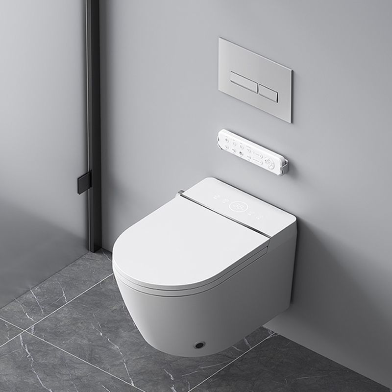 Cotton White Smart Toilet Antimicrobial Foot Sensor Elongated Wall Hung Toilet Set Clearhalo 'Bathroom Remodel & Bathroom Fixtures' 'Bidets' 'Home Improvement' 'home_improvement' 'home_improvement_bidets' 'Toilets & Bidets' 1200x1200_294f1c1e-aa69-46de-aa39-098738417db2