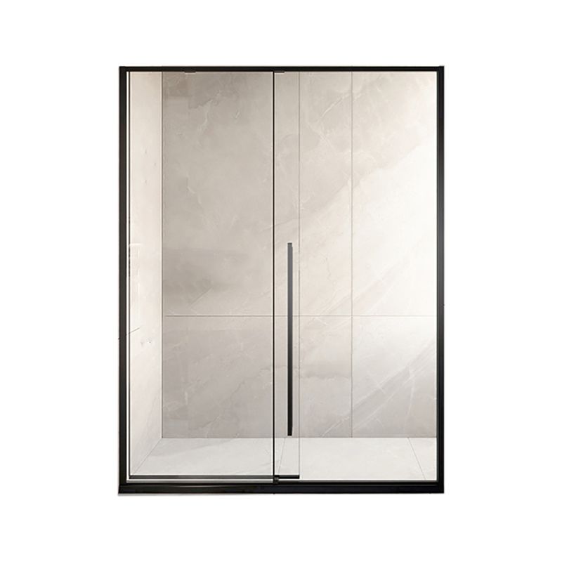 Silver Single Sliding Shower Bath Door Metal Semi-Frameless Shower Door Clearhalo 'Bathroom Remodel & Bathroom Fixtures' 'Home Improvement' 'home_improvement' 'home_improvement_shower_tub_doors' 'Shower and Tub Doors' 'shower_tub_doors' 'Showers & Bathtubs' 1200x1200_295ca7f8-99d8-4df5-b74b-a49037b9f793