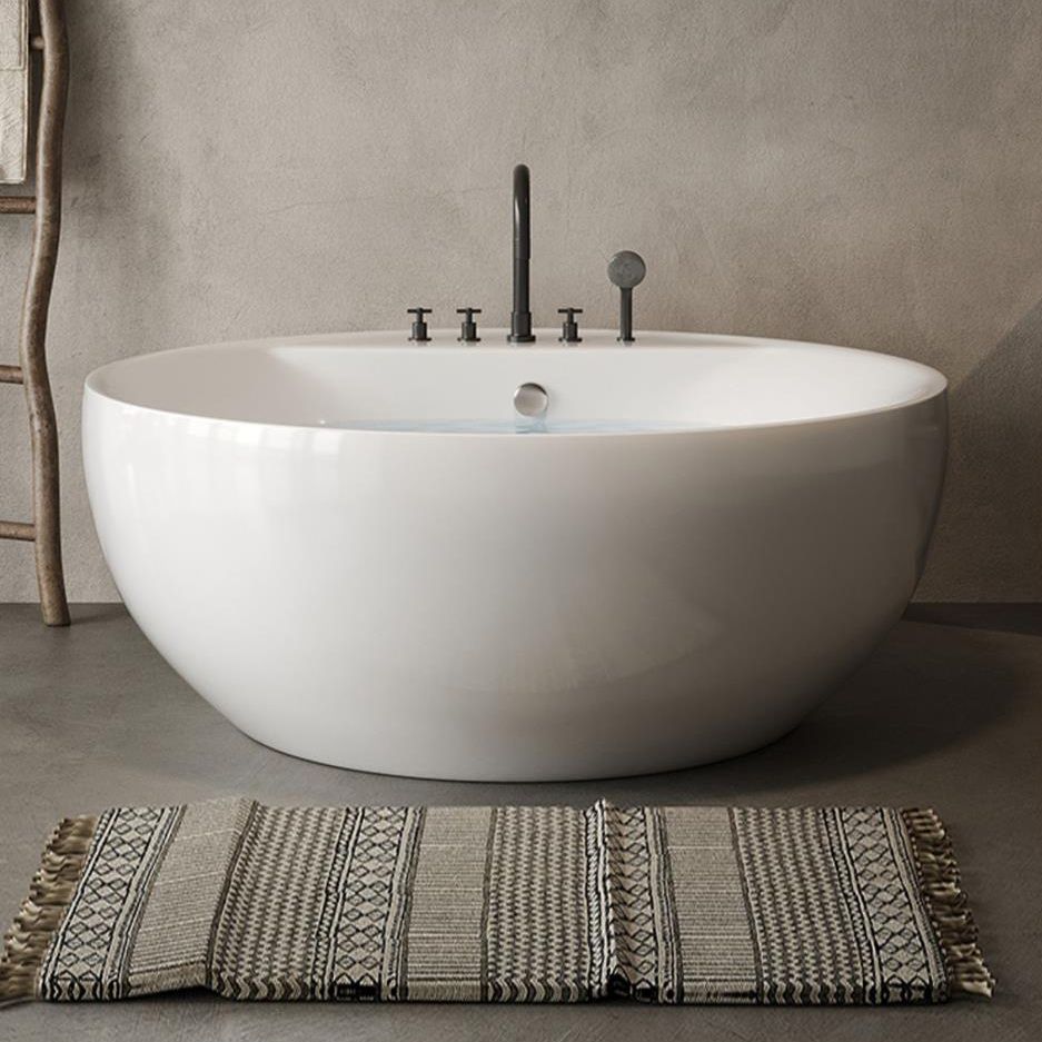 Soaking Antique Finish Round Bathtub Stand Alone Modern Bath Tub Clearhalo 'Bathroom Remodel & Bathroom Fixtures' 'Bathtubs' 'Home Improvement' 'home_improvement' 'home_improvement_bathtubs' 'Showers & Bathtubs' 1200x1200_2960a13a-7d6a-4171-b4b9-7d358fe69767
